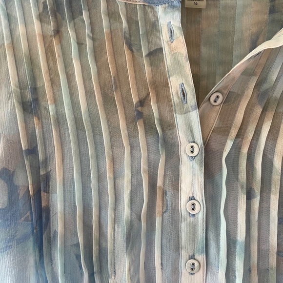 Calvin Klein Size 16 Flutter Cap Sleeve A Line Midi Lined Dress Floral V Neck - Picture 10 of 10